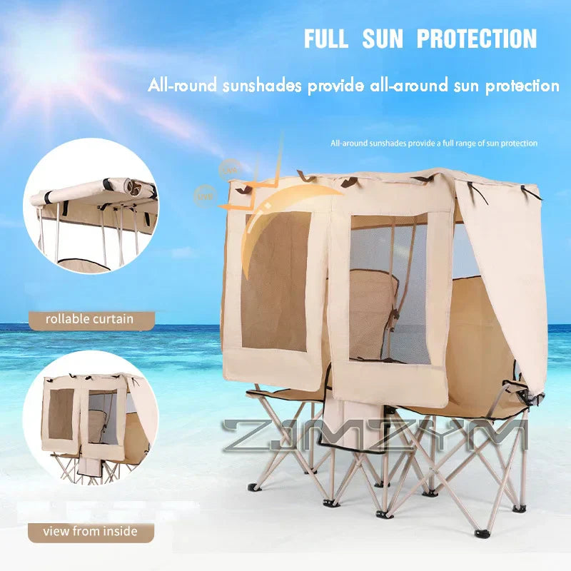 DuoShade® – Sedia da Campeggio Doppia con Parasole